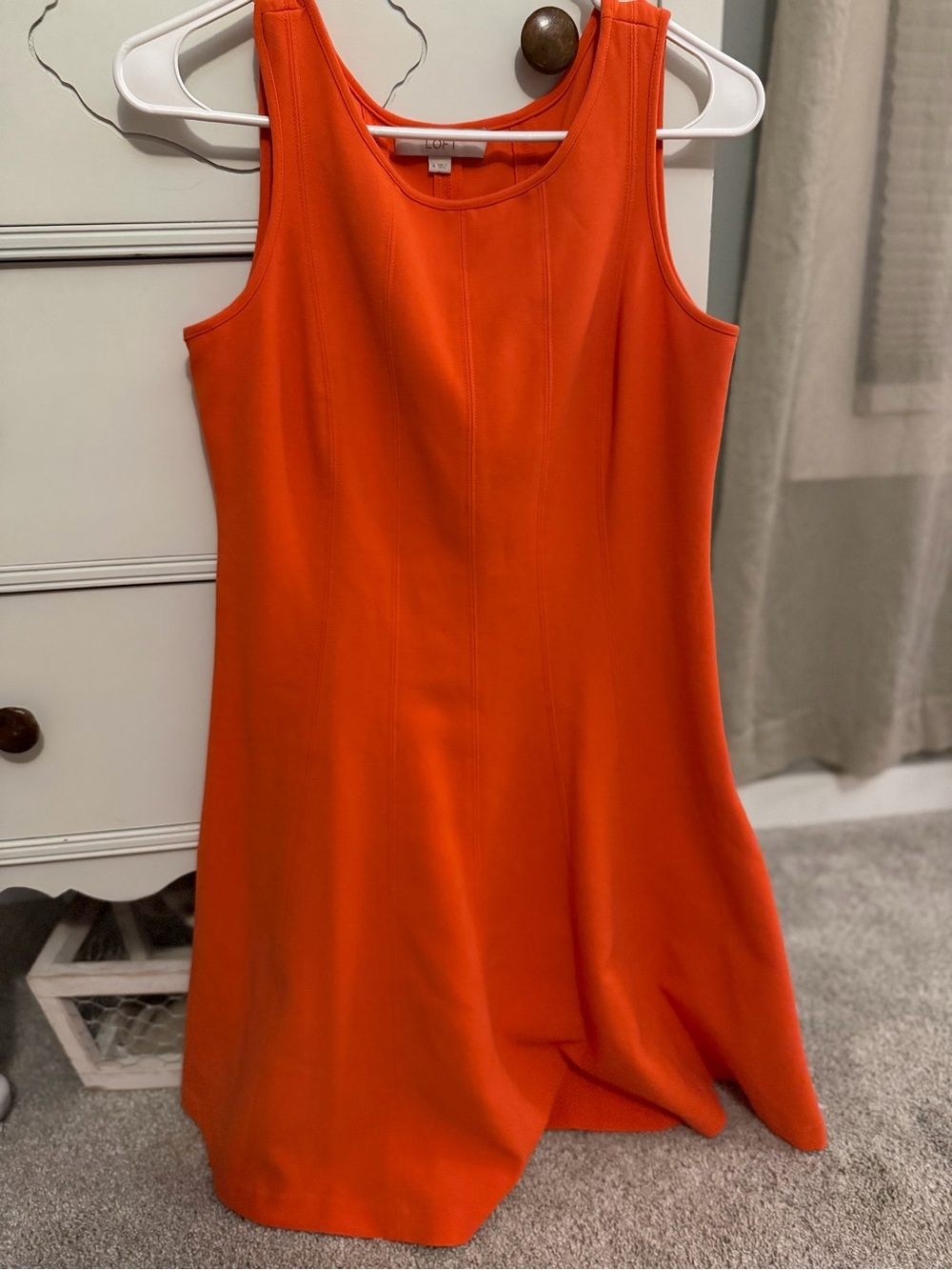 LOFT Bright Orange Sleeveless Shift Dress